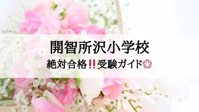 開智所沢小学校_受験ガイド2027年度対応